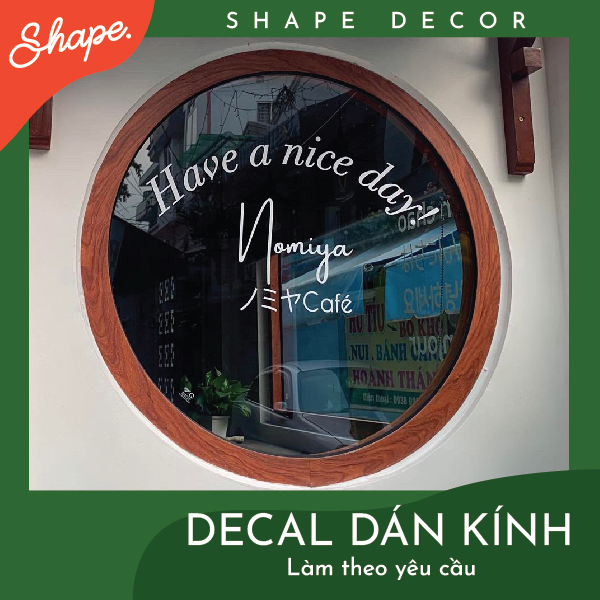 Decal dán kính làm theo yêu cầu