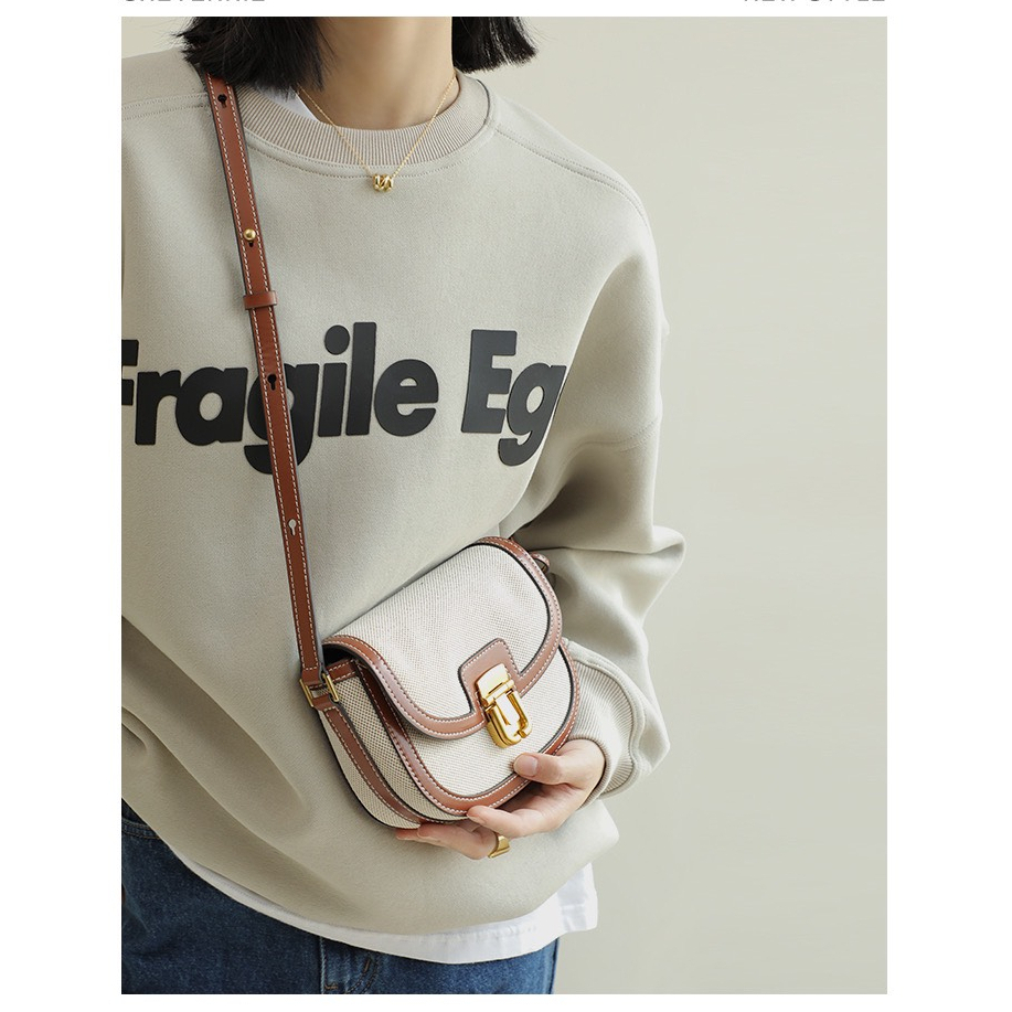 Túi xách nữ đeo chéo đeo vai Ceelyn phối màu vintage phong cách Hàn Quốc xu hướng 2023 size 18 DT106