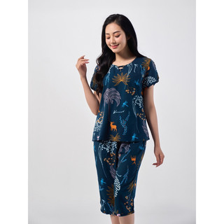 Bộ mặc nhà wonner 23009 cộc tay quần ngố chất lanh