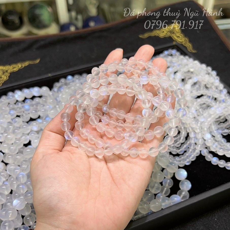 Vòng tay đá moonstone mặt trăng siêu đẹp - đủ kích cỡ