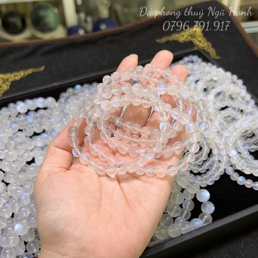 Vòng tay đá moonstone mặt trăng siêu đẹp - đủ kích cỡ