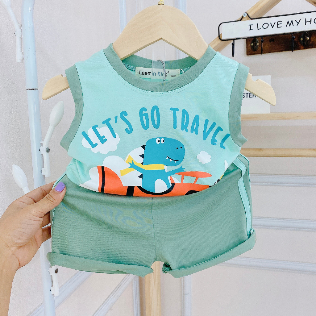 Size Đại Bộ Ba Lỗ Minkey Baby Chất Thun Lạnh Dễ Thương Cho Bé Trai ,Bé Gái