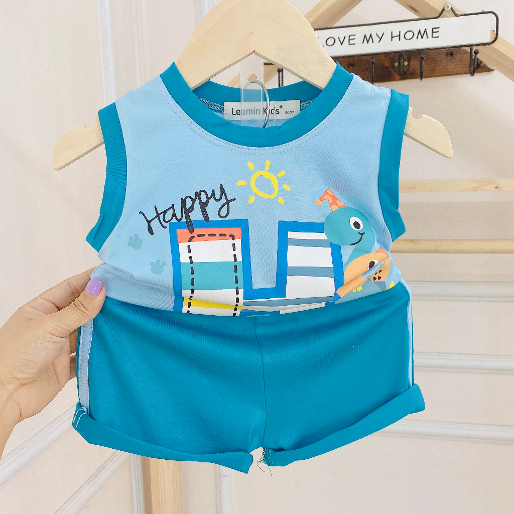 Size Đại Bộ Ba Lỗ Minkey Baby Chất Thun Lạnh Dễ Thương Cho Bé Trai ,Bé Gái