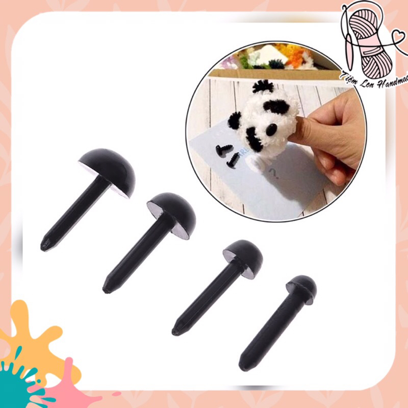 Mắt thú đen gắn thú bông ( 5 cặp)