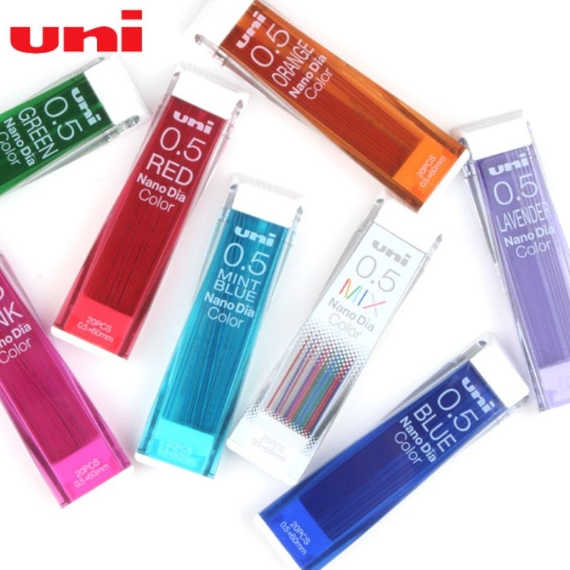 Ngòi chì màu Uni Nano Dia Color - Ruột chì cơ khí cao cấp