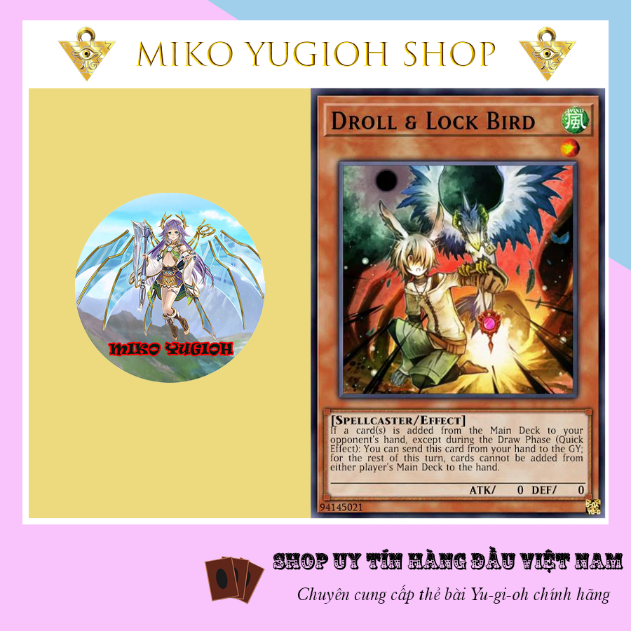 Thẻ Bài Yugioh Chính Hãng Tiếng Nhật Droll & Lock Bird
