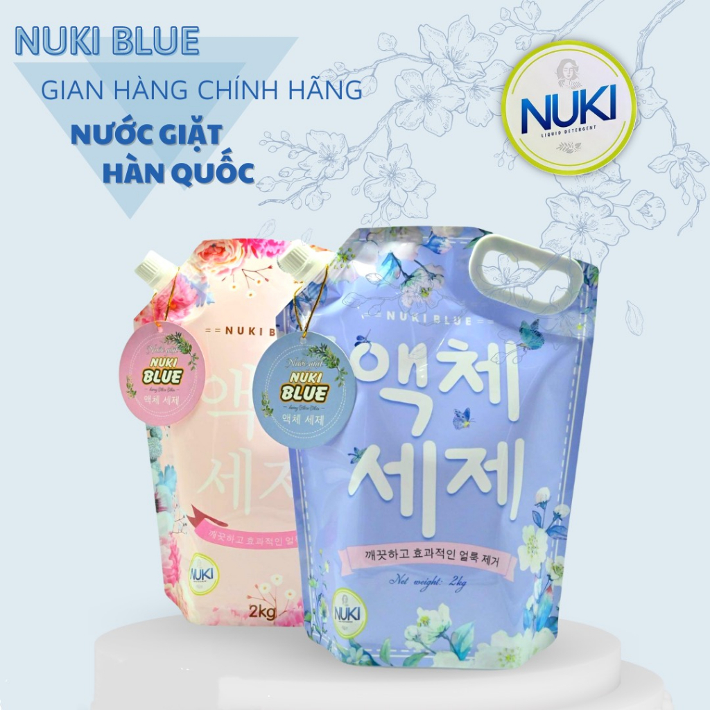 Nước Giặt Xả Hàn Quốc NUKI BLUE 2KG, Sạch Sâu Thơm Lâu