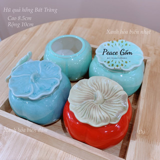 Hũ quả hồng may mắn sứ bát tràng loại 1, hũ chưng yến, hũ đựng hạt, hũ đựng mứt