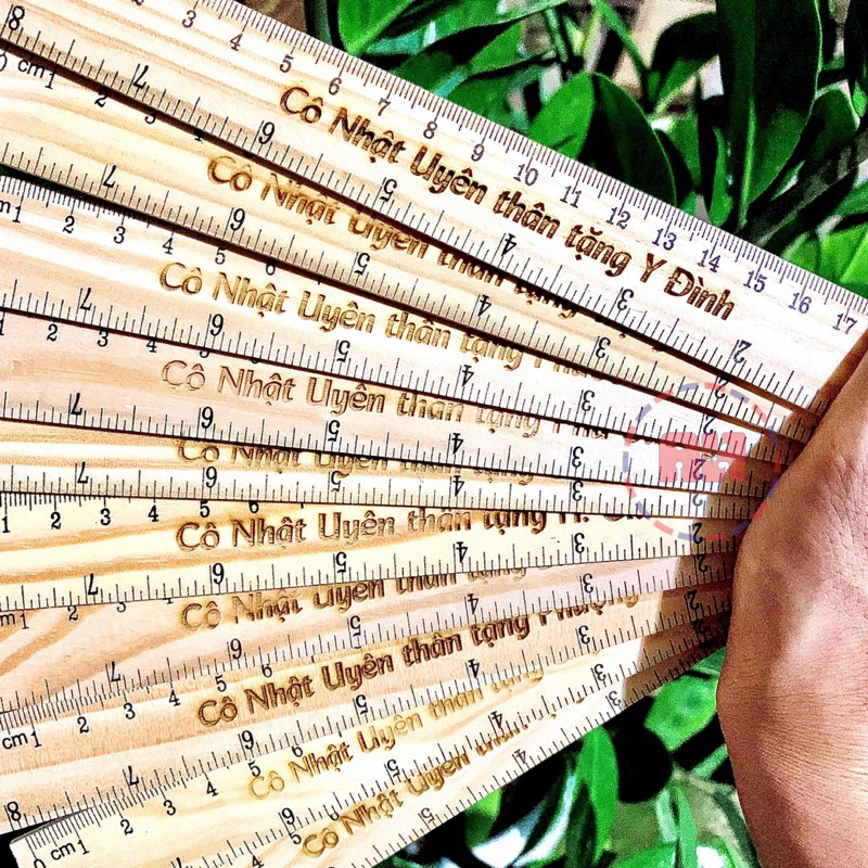 Thước kẻ gỗ học sinh KHẮC TÊN theo yêu cầu