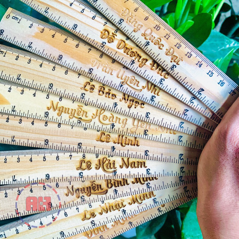 Thước kẻ gỗ học sinh KHẮC TÊN theo yêu cầu