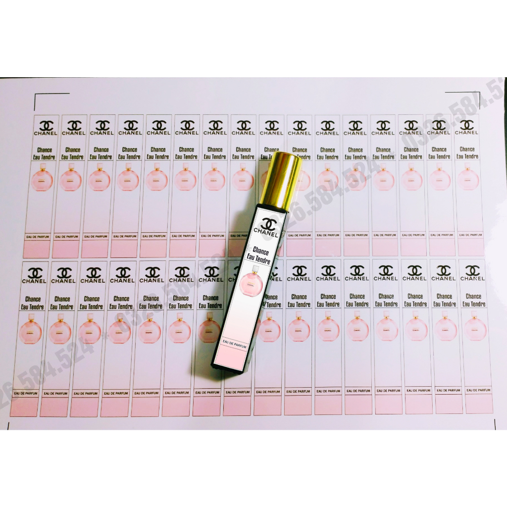 Nhãn chai chiết 𝐂𝐇𝐀𝐍𝐄𝐋 cán bóng không phai màu