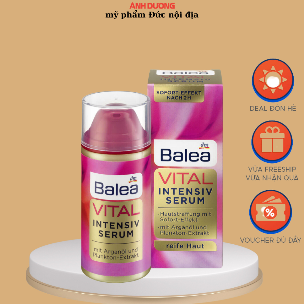 Serum Balea Vital Intensiv chống lão hóa, giảm thâm nám chuyên sâu, 30ml, Hàng Đức chính hãng