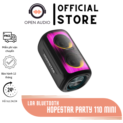 Loa bluetooth HOPESTAR Party 110mini, loa siêu trầm, Led đẹp - Chính hãng - Bảo hành 12 tháng