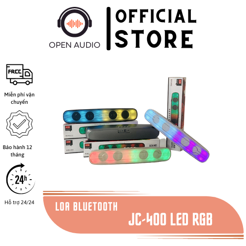 Loa bluetooth không dây Soundbar JC-400 RGB Pro âm thanh sống động sắc nét cho điện thoại máy tính laptop để bàn