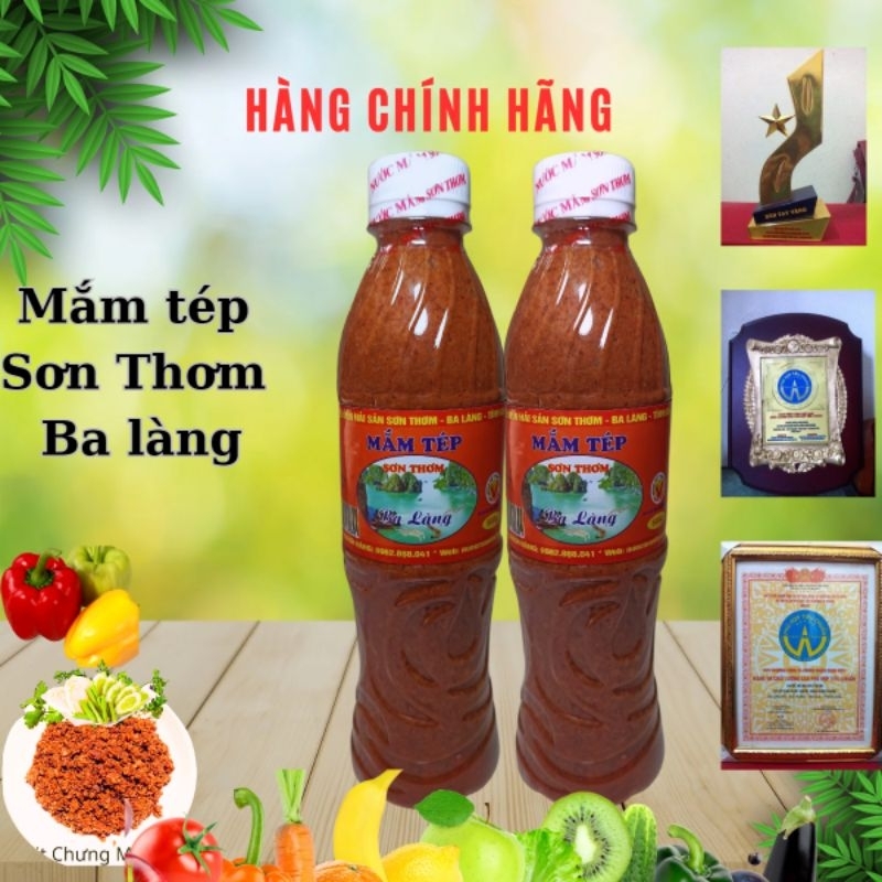 Mắm tép mắm tép chưng thịt SƠN THƠM ba làng nguyên liệu làm gia vị chấm và thịt chưng mắm tép combo 2chai 500g