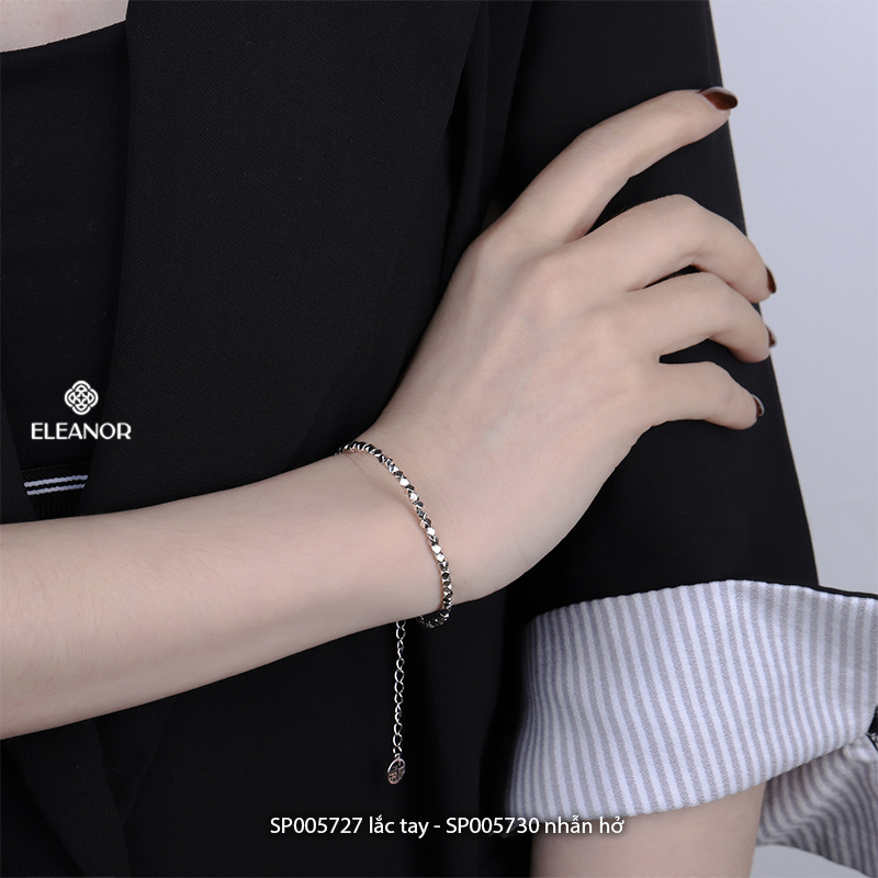 Lắc tay nhẫn hở nữ bạc 925 Eleanor Accessories bộ trang sức hình khối đa giác phụ kiện trang sức 5727