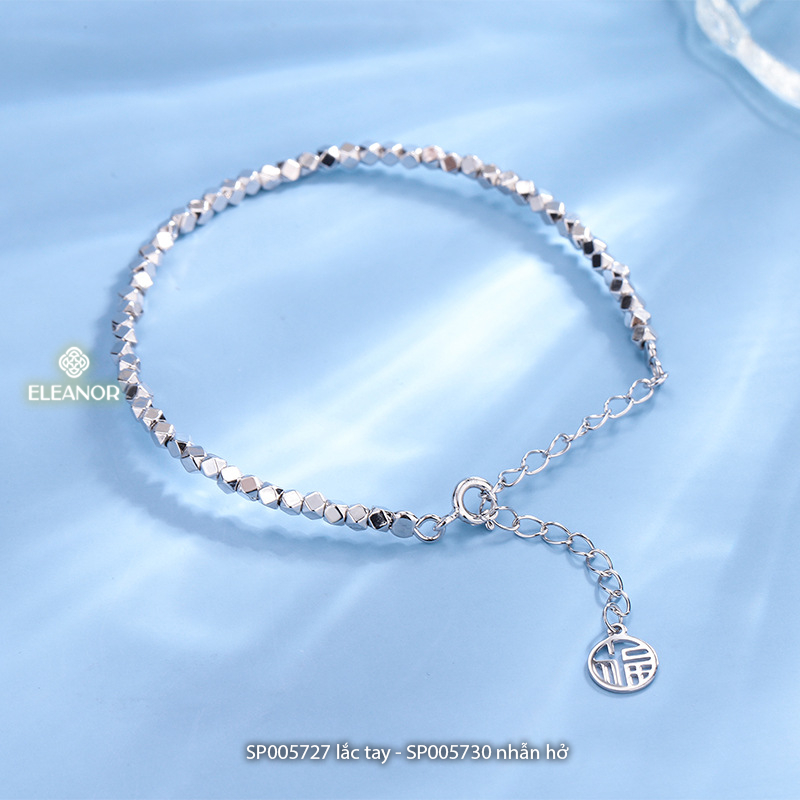 Lắc tay nhẫn hở nữ bạc 925 Eleanor Accessories bộ trang sức hình khối đa giác phụ kiện trang sức 5727