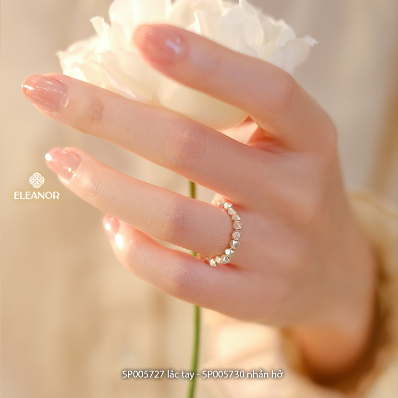 Lắc tay nhẫn hở nữ bạc 925 Eleanor Accessories bộ trang sức hình khối đa giác phụ kiện trang sức 5727