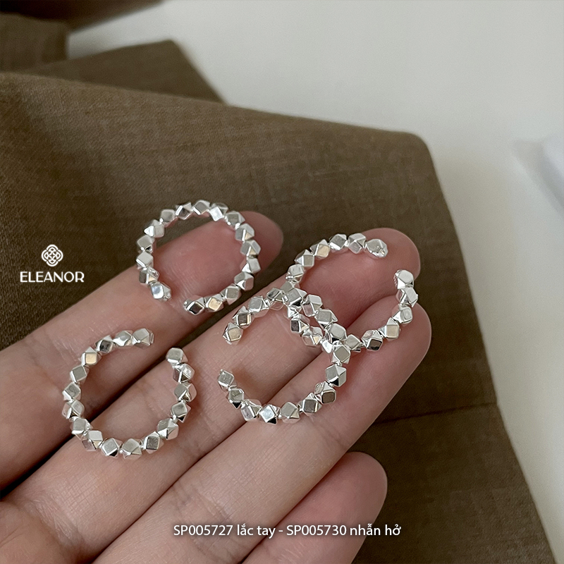 Lắc tay nhẫn hở nữ bạc 925 Eleanor Accessories bộ trang sức hình khối đa giác phụ kiện trang sức 5727