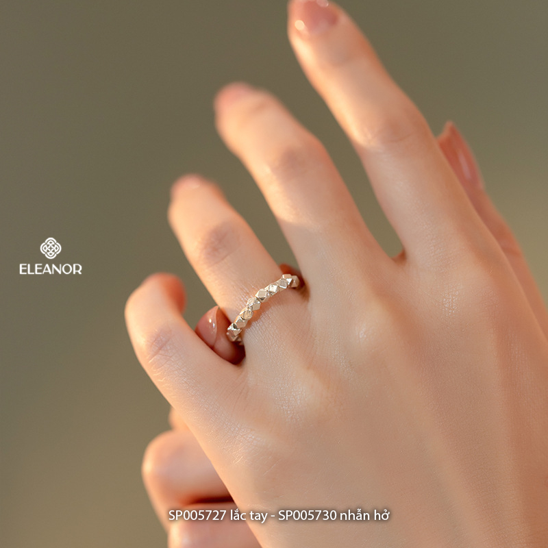 Lắc tay nhẫn hở nữ bạc 925 Eleanor Accessories bộ trang sức hình khối đa giác phụ kiện trang sức 5727