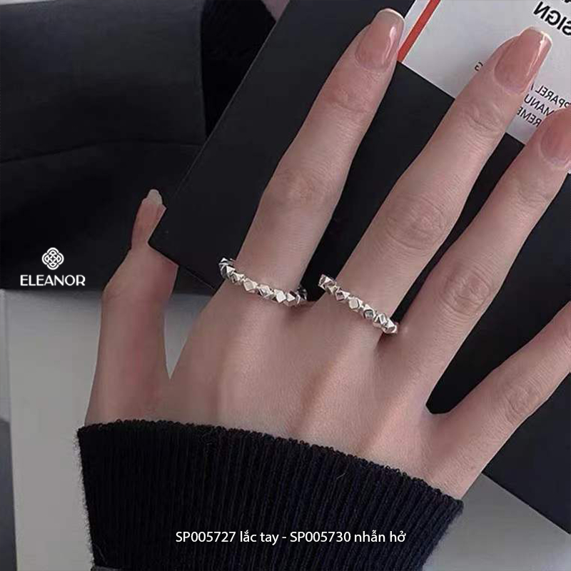Lắc tay nhẫn hở nữ bạc 925 Eleanor Accessories bộ trang sức hình khối đa giác phụ kiện trang sức 5727
