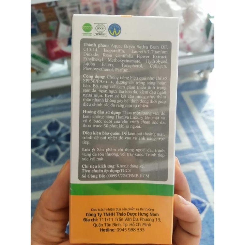 Kèm chống nắng HANIVA-LUXURY 60ml