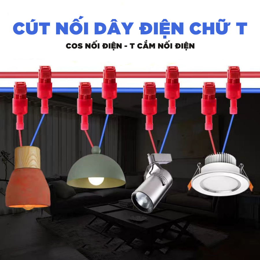 Combo 50 cút nối đây điện chữ T, bộ cút nối điện phân nhánh  chữ T tiện lợi dễ dàng sử dụng - Huy Tưởng