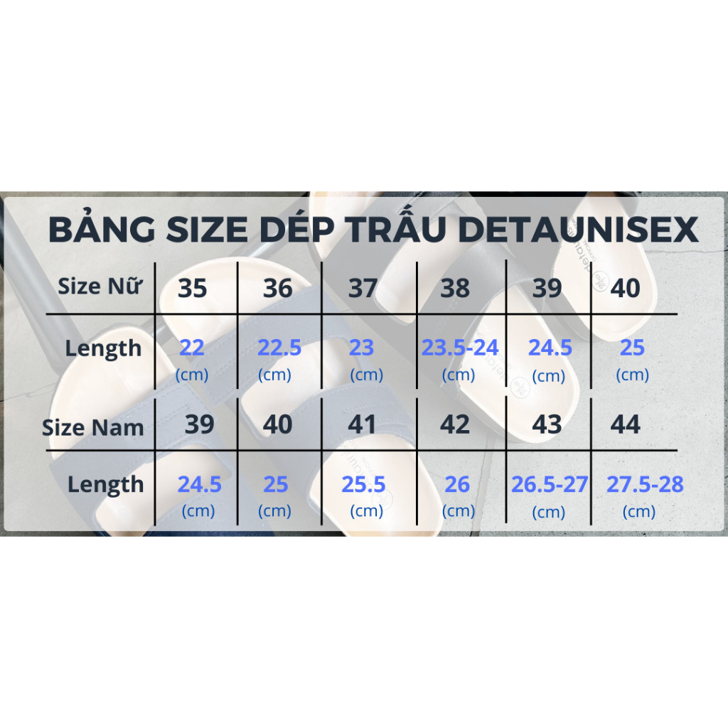 DÉP ĐẾ TRẤU NAM NỮ 2 QUAI BIRKEN UNISEX DA PU MÀU ĐEN - DETA21D