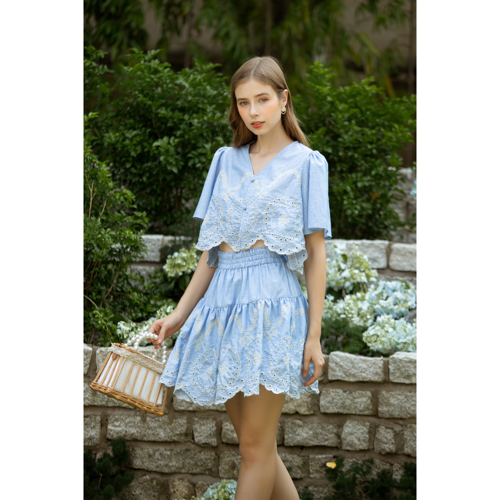 Indigo shirt + skirt