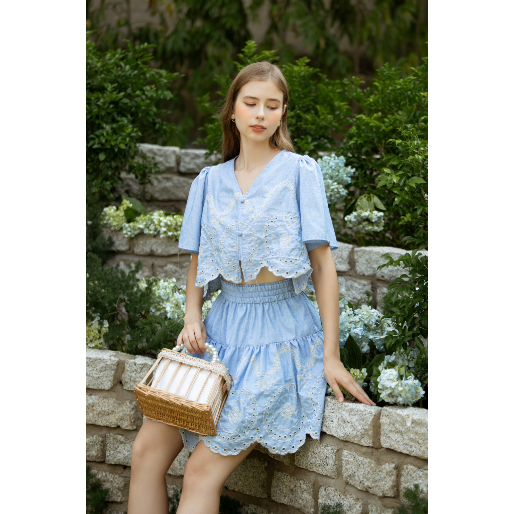 Indigo shirt + skirt