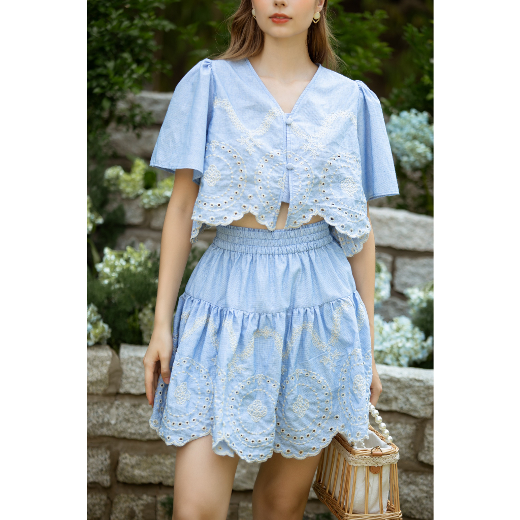 Indigo shirt + skirt