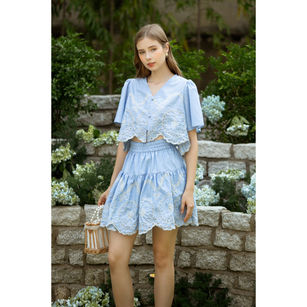 Indigo shirt + skirt