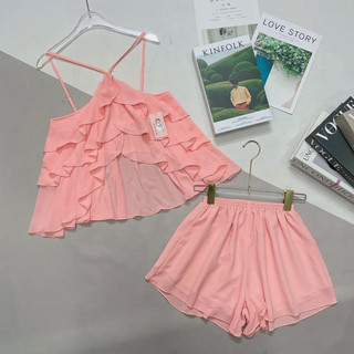 set yếm dây tầng lụa chifon