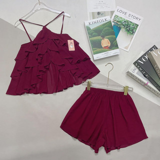 set yếm dây tầng lụa chifon