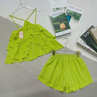 set yếm dây tầng lụa chifon