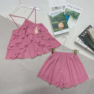 set yếm dây tầng lụa chifon