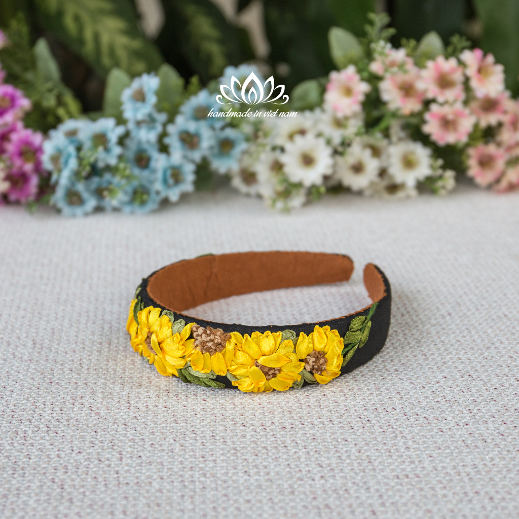 Băng đô thêu hoa ruy băng, cài tóc, món quà độc đáo