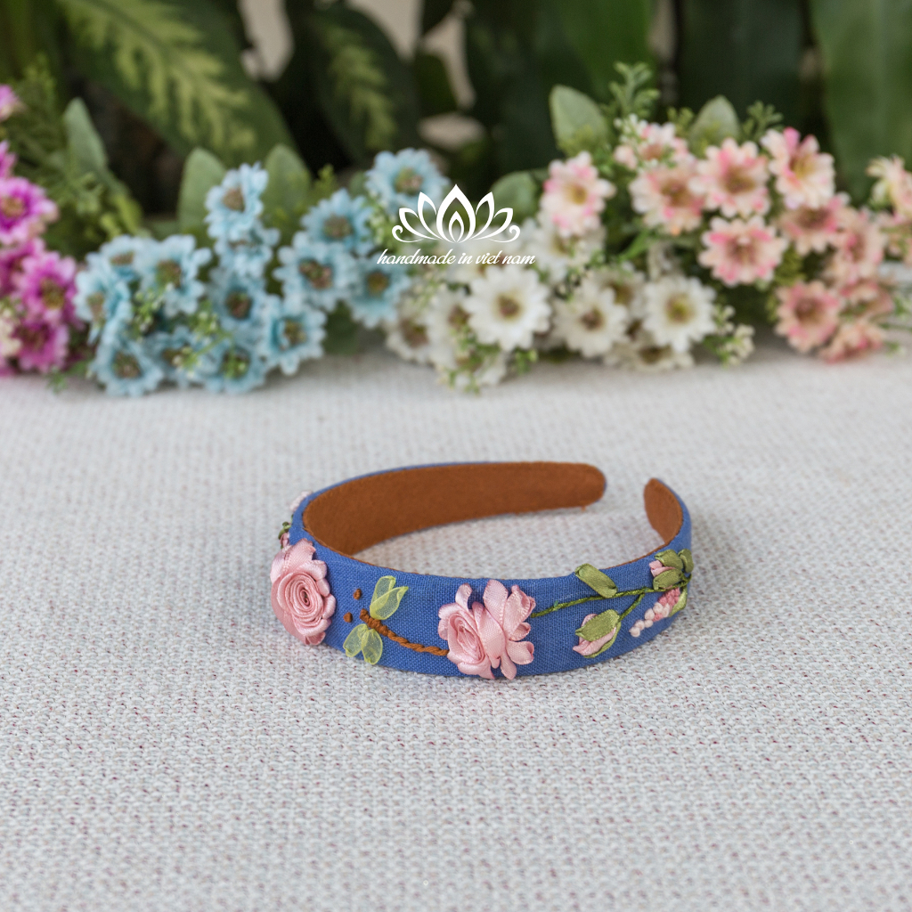 Băng đô thêu hoa ruy băng, cài tóc, món quà độc đáo