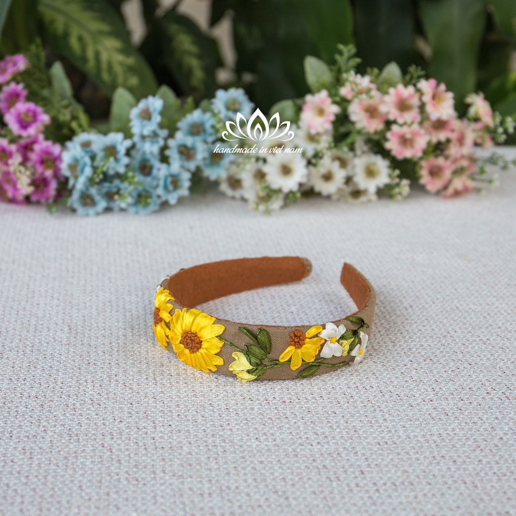 Băng đô thêu hoa ruy băng, cài tóc, món quà độc đáo