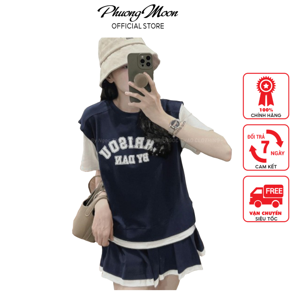 Sét váy mùa hè PHUONGMOON, kiểu dáng xì teen chất cotton mát mịn