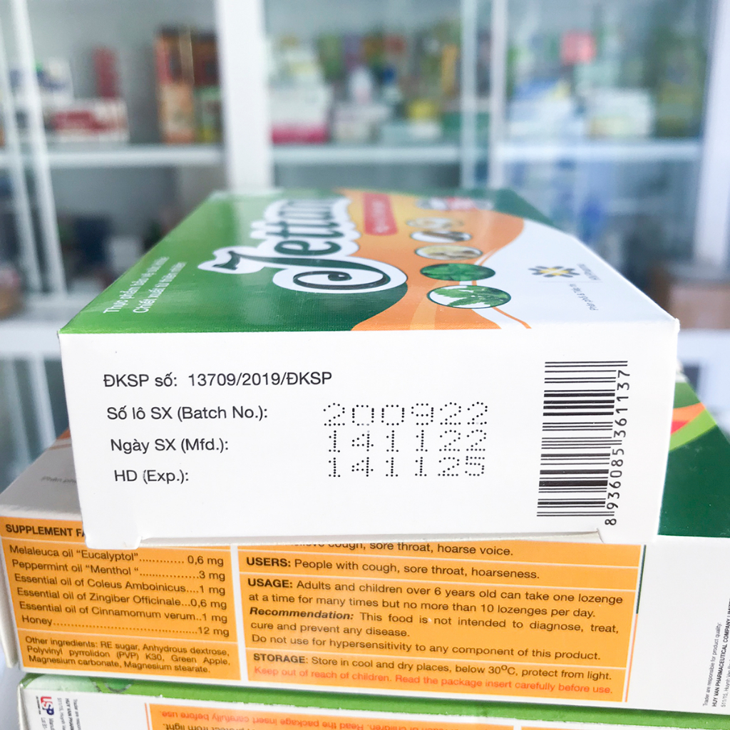 Viên ngậm Jettan USP giúp giảm ho, rát cổ họng