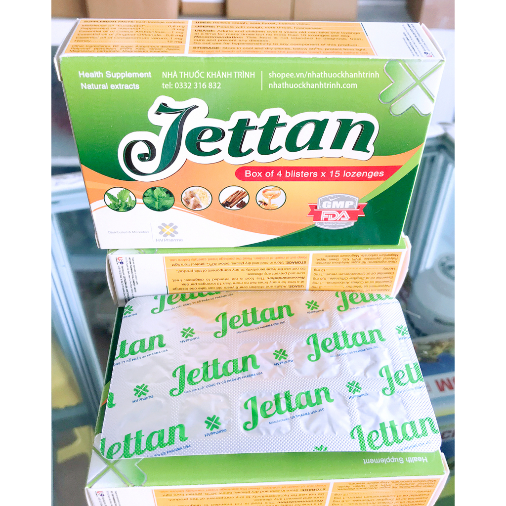 Viên ngậm Jettan USP giúp giảm ho, rát cổ họng