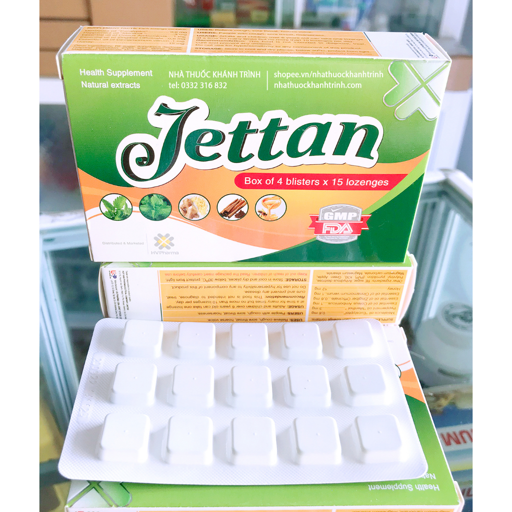 Viên ngậm Jettan USP giúp giảm ho, rát cổ họng