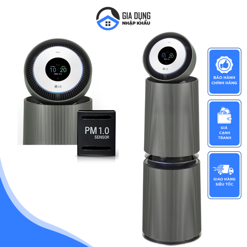 Máy Lọc Không Khí LG AS352NGHA, LG Puricare Alpha, Cho Phòng 115m2, Lọc sạch 99.99% Bụi Mịn, Nội Địa Hàn, BH 12 Tháng