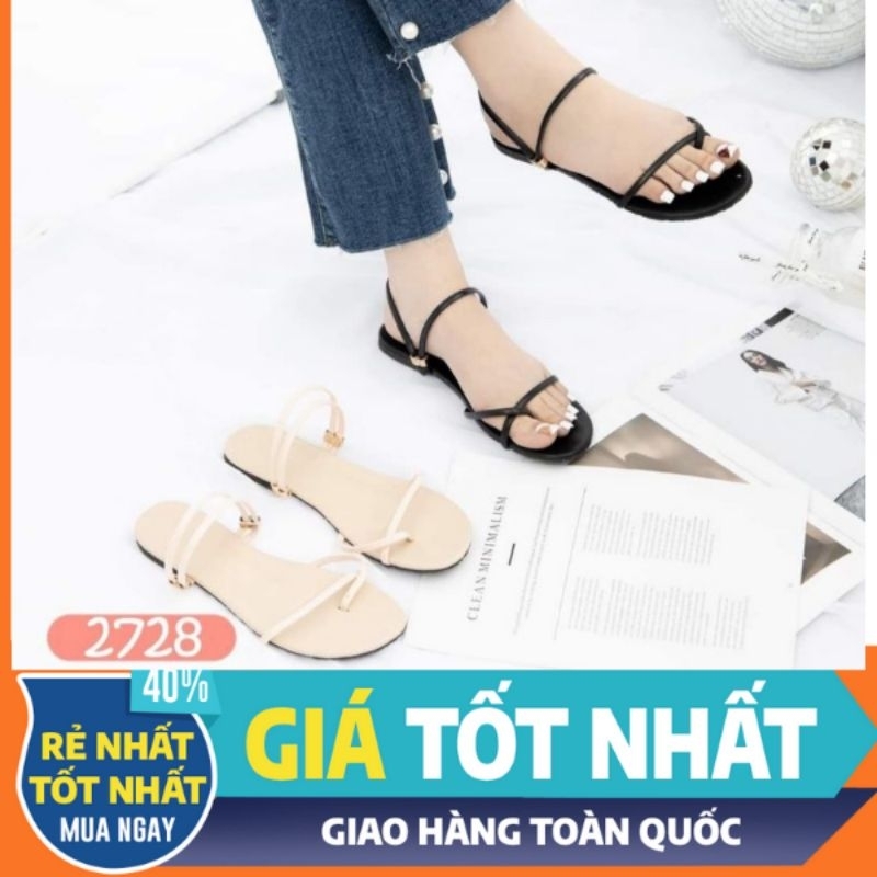 GIÀY sandal nữ Xỏ Ngón Đế Thấp_Dây mảnh Cách Điệu siêu xinh siêu hot