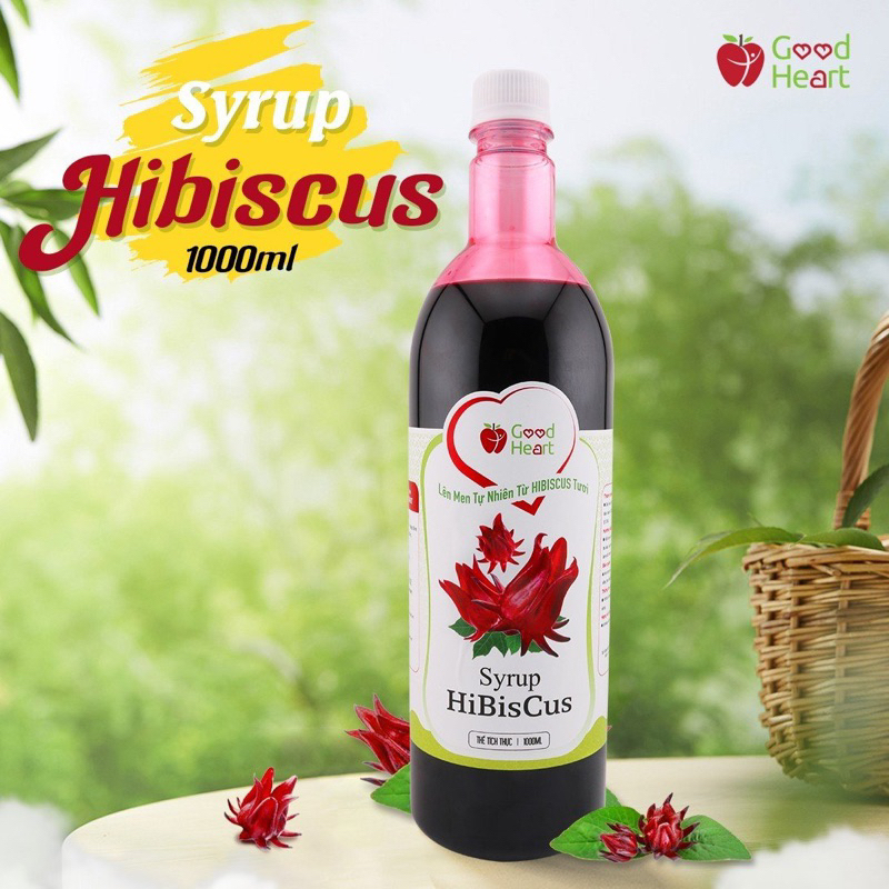 Syrup /siro Hibiscus/Atiso đỏ/hoa hồng/lạc thần/rosele
