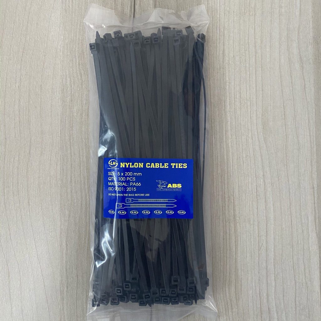 Dây Rút Dây Thít Nhựa 2 Tấc Trắng Đen  100 sợi/bịch