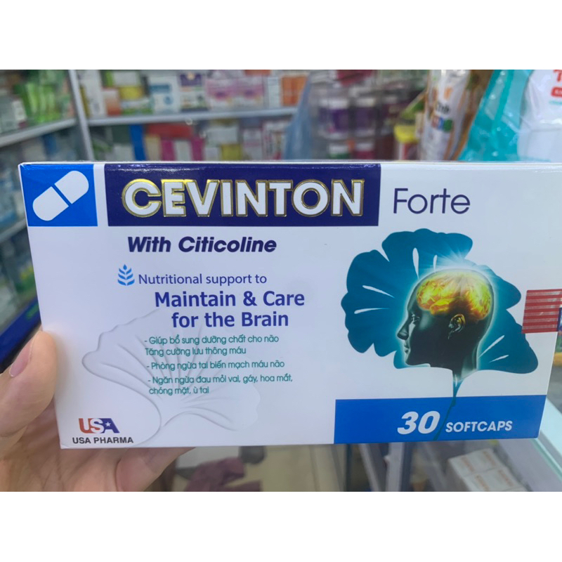 Viên uống bổ não Cevinton Fort tăng cường trí nhớ, tăng tuần hoàn máu não - Hộp 30 viên