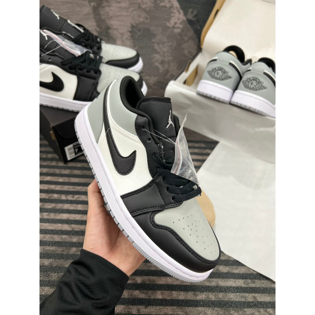 Jordan 1 Low Smoke Grey  V4  Jd Thấp Xám Trắng Cao Cấp Nhất