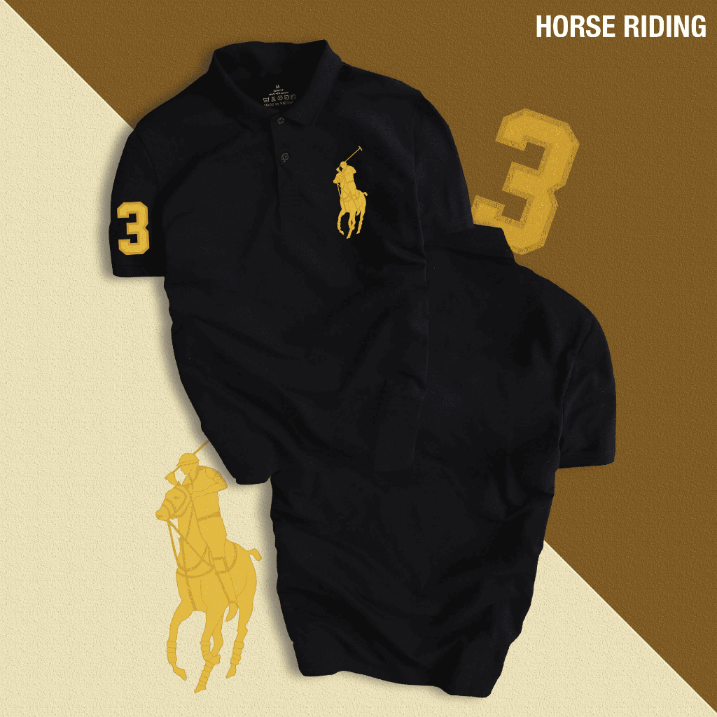 Áo Thun Polo Nam HORSE RIDING Chất Cotton Cá Sấu Chuẩn Form